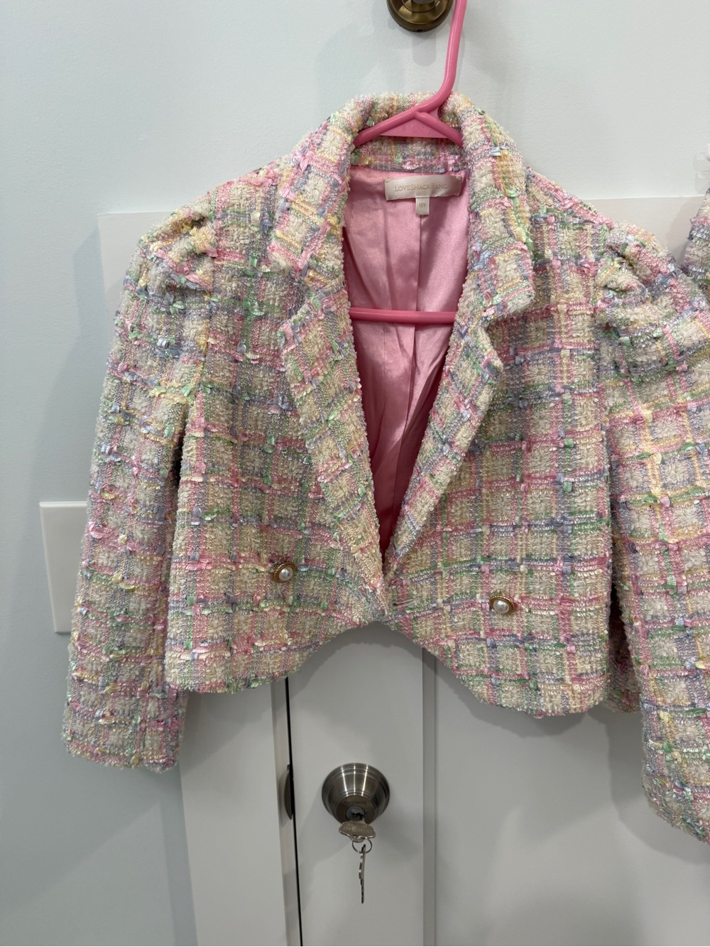 Loveshackfancy Girls Tweed blazer